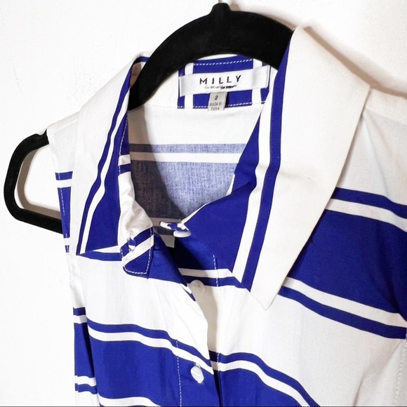 Milly for Design Nation Blue & White Striped Dress SZ 2 - Picture 6 of 9